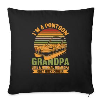 Pontonboot Kapitän Bootfahren See Pontoon - Sofakissenbezug 45 x 45 cm - Schwarz - Vorne