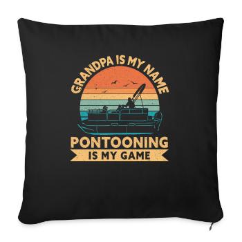 Pontonboot Kapitän Bootfahren See Pontoon - Sofakissenbezug 45 x 45 cm - Schwarz - Vorne