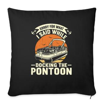 Pontonboot Kapitän Bootfahren See Pontoon - Sofakissenbezug 45 x 45 cm - Schwarz - Vorne