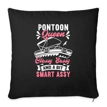 Pontonboot Kapitän Bootfahren See Pontoon - Sofakissenbezug 45 x 45 cm - Schwarz - Vorne