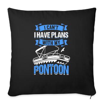 Pontoon Boat Captain Boating Lake Pontoon - Sofa pillowcase 17,3'' x 17,3'' (45 x 45 cm) - black - Front