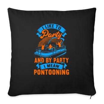 Pontonboot Kapitän Bootfahren See Pontoon - Sofakissenbezug 45 x 45 cm - Schwarz - Vorne