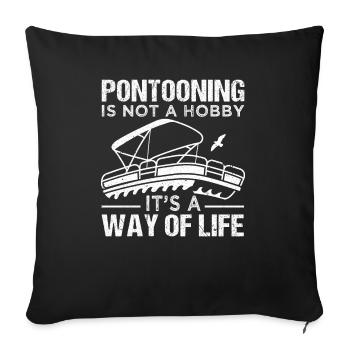 Pontonboot Kapitän Bootfahren See Pontoon - Sofakissenbezug 45 x 45 cm - Schwarz - Vorne