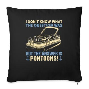 Pontoon Boat Captain Boating Lake Pontoon - Sofa pillowcase 17,3'' x 17,3'' (45 x 45 cm) - black - Front