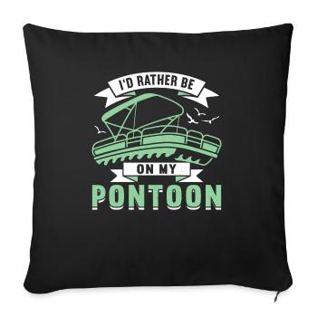 Pontonboot Kapitän Bootfahren See Pontoon - Sofakissenbezug 45 x 45 cm - Schwarz - Vorne