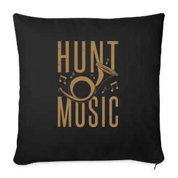 Jagdhorn Jäger Music group design - Sofa pillowcase 17,3'' x 17,3'' (45 x 45 cm) - black - Front