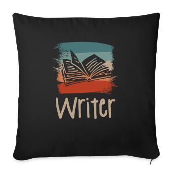 Retro Vintage Writer Professor Book Writing - Sofa pillowcase 17,3'' x 17,3'' (45 x 45 cm) - black - Front