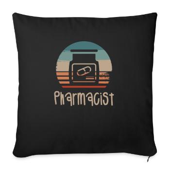Retro Vintage Pharmacist Pharmacy - Sofakissenbezug 45 x 45 cm - Schwarz - Vorne