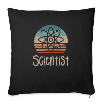 Rétro Vintage Scientifique Chimie Physique Science - Housse de coussin décorative 45 x 45 cm - noir - Devant