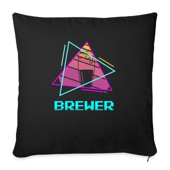 Retro Brewer Beer Brewing - Sofa pillowcase 17,3'' x 17,3'' (45 x 45 cm) - black - Front
