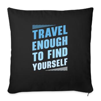 Motivateur de voyage Self-Care Inspirational - Housse de coussin décorative 45 x 45 cm - noir - Devant