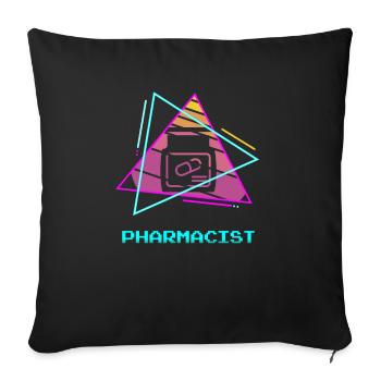 Retro Pharmacist Pharmaceutical Pharmacy - Sofakissenbezug 45 x 45 cm - Schwarz - Vorne