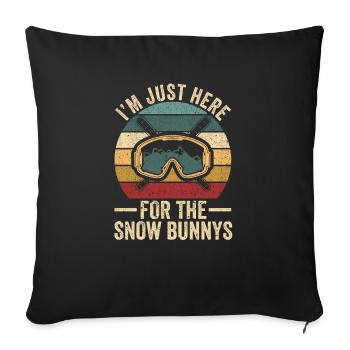 Fun Skiing Lovers Skiers I'm Just - Sofa pillowcase 17,3'' x 17,3'' (45 x 45 cm) - black - Front