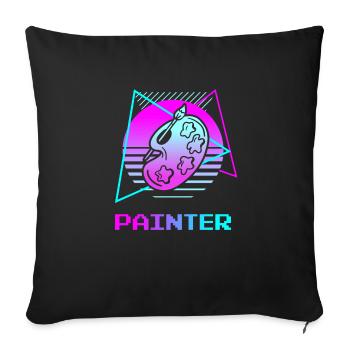 Retro Painter Paint Painting - Sofakissenbezug 45 x 45 cm - Schwarz - Vorne