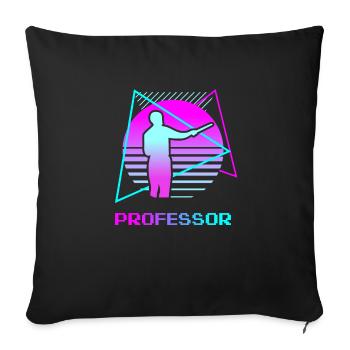 Rétro Professeur Enseignement Universitaire - Housse de coussin décorative 45 x 45 cm - noir - Devant