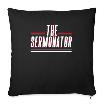 Sermonator Pastor Preacher Christian Believer - Sofa pillowcase 17,3'' x 17,3'' (45 x 45 cm) - black - Front