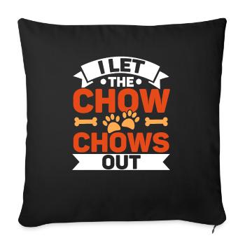 Je laisse le Chow Chows Out Dog Owner Puppy Lover Paw - Housse de coussin décorative 45 x 45 cm - noir - Devant
