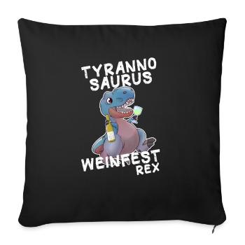 Wine Festival Winemaker Vino Vinosaur Red Wine spritzer - Sofa pillowcase 17,3'' x 17,3'' (45 x 45 cm) - black - Front