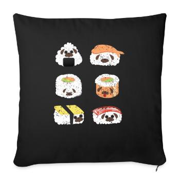Mops Besitzer Hund Liebhaber Welpe Pfote Liebe Feinschmecker - Sofakissenbezug 45 x 45 cm - Schwarz - Vorne