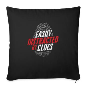 Espion détective privé enquêteur Détective Cadeau - Housse de coussin décorative 45 x 45 cm - noir - Devant