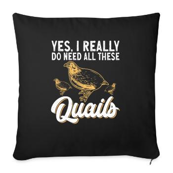 Quail bird lover gift - Sofa pillowcase 17,3'' x 17,3'' (45 x 45 cm) - black - Front