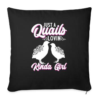 Quail bird lover gift - Sofa pillowcase 17,3'' x 17,3'' (45 x 45 cm) - black - Front