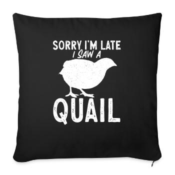 Cadeau d’amoureux des oiseaux de caille - Housse de coussin décorative 45 x 45 cm - noir - Devant