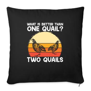 Cadeau d’amoureux des oiseaux de caille - Housse de coussin décorative 45 x 45 cm - noir - Devant