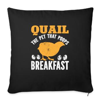 Cadeau d’amoureux des oiseaux de caille - Housse de coussin décorative 45 x 45 cm - noir - Devant
