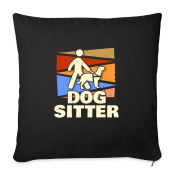 Vintage Retro Dog Sitter Shirt Gift - Sofa pillowcase 17,3'' x 17,3'' (45 x 45 cm) - black - Front
