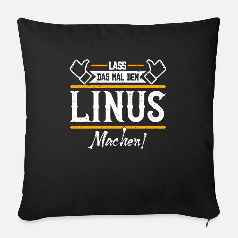 Linus Geschenkidee Geschenk Geburtstag - Sofakissenbezug 45 x 45 cm - Schwarz