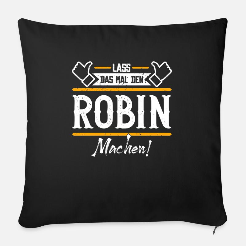 Robin Geschenkidee Geschenk Geburtstag - Sofakissenbezug 45 x 45 cm - Schwarz
