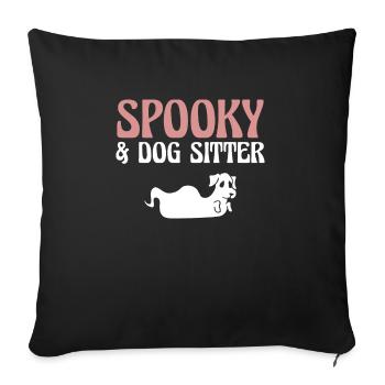 Chemise d’Halloween Spooky & Dog Sitter - Housse de coussin décorative 45 x 45 cm - noir - Devant