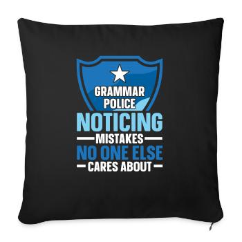 Grammar Police English Writing Teacher Apostrophe - Sofa pillowcase 17,3'' x 17,3'' (45 x 45 cm) - black - Front