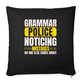 Grammar Police English Writing Teacher Apostrophe - Sofa pillowcase 17,3'' x 17,3'' (45 x 45 cm) - black - Front