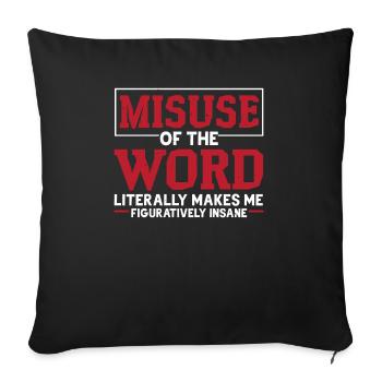 Grammar Police English Writing Teacher Apostrophe - Sofa pillowcase 17,3'' x 17,3'' (45 x 45 cm) - black - Front