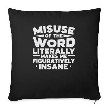 Grammar Police English Writing Teacher Apostrophe - Sofa pillowcase 17,3'' x 17,3'' (45 x 45 cm) - black - Front