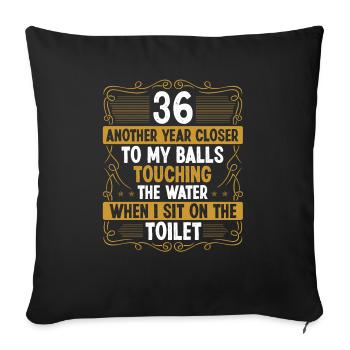 36 ans idée drôle pour hommes sarcasme humour - Housse de coussin décorative 45 x 45 cm - noir - Devant