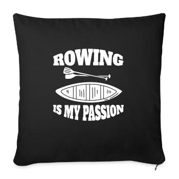 rameurs rameurs drôle club d’aviron disant rameur - Housse de coussin décorative 45 x 45 cm - noir - Devant
