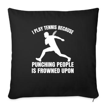 Tennis club Tennis rackets Tennis players - Sofa pillowcase 17,3'' x 17,3'' (45 x 45 cm) - black - Front