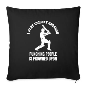 Équipe de cricket Cadeau de cricket Slogan des fans de cricket - Housse de coussin décorative 45 x 45 cm - noir - Devant