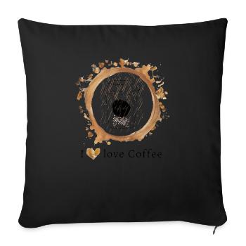 I love coffee - Sofa pillowcase 17,3'' x 17,3'' (45 x 45 cm) - black - Front