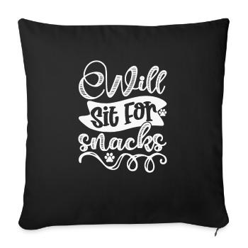 S’assoit pour les friandises - Housse de coussin décorative 45 x 45 cm - noir - Devant
