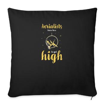 Aerial Silks I acrobatics dancer yoga design for - Sofa pillowcase 17,3'' x 17,3'' (45 x 45 cm) - black - Front