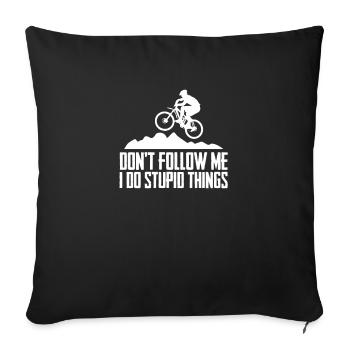 VTT VTT Dowbhill Vélo Cycliste - Housse de coussin décorative 45 x 45 cm - noir - Devant