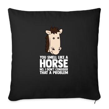 Horses Riding Rider Saying - Sofa pillowcase 17,3'' x 17,3'' (45 x 45 cm) - black - Front