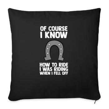 Équitation Ferme Cadeau Cavalier - Housse de coussin décorative 45 x 45 cm - noir - Devant