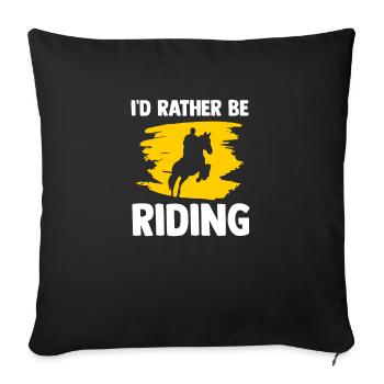 Équitation Ferme Cadeau Cavalier - Housse de coussin décorative 45 x 45 cm - noir - Devant