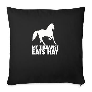 Équitation Ferme Cadeau Cavalier - Housse de coussin décorative 45 x 45 cm - noir - Devant