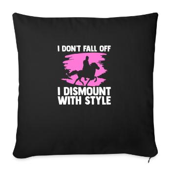 Horses Riding Rider Saying - Sofa pillowcase 17,3'' x 17,3'' (45 x 45 cm) - black - Front